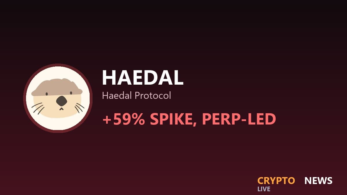 Haedal perp volume hit $62.9M as HAEDAL spiked 59% in a day